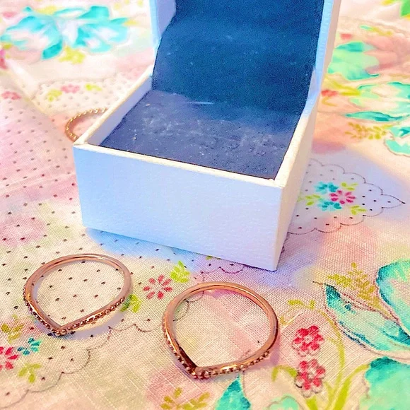 14K rose gold/925 Authentic Pandora Rings,unworn SIzes 10&10.5 buy 1 or both - Picture 7 of 11